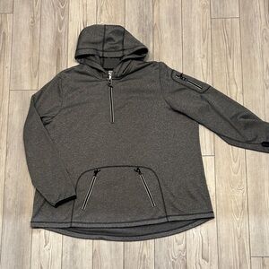 Gray Women's Hoodie with Zipper Details